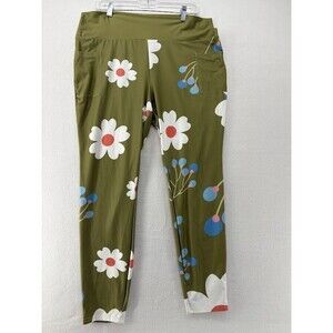 Lily by Firmiana‎ Plus Size 1X Leggings Green Floral
